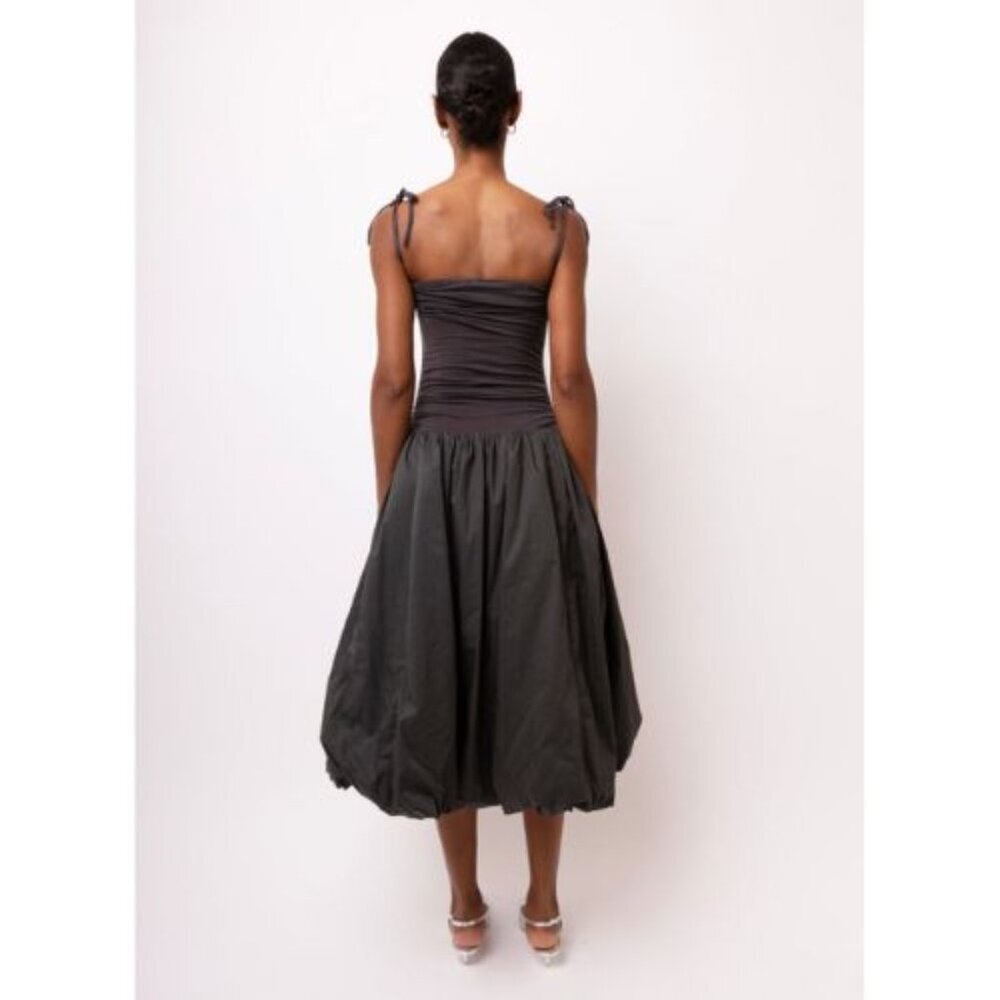 Amy Lynn Alexa Dark Gray Puffball Midi Dress Size Medium 23750 - Picture 6 of 14